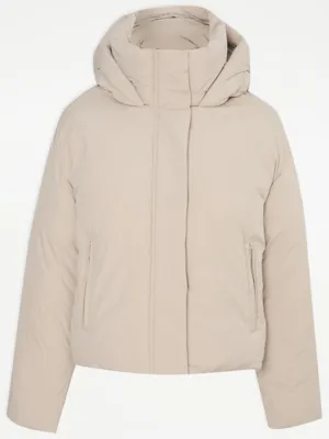 Stone Short Hooded Padded Coat | Women | George at ASDA