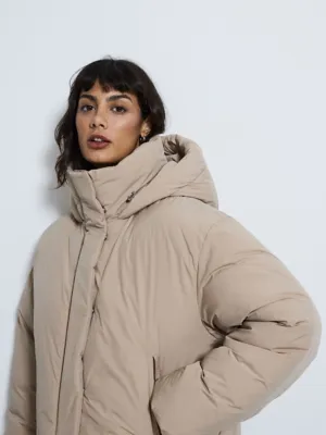 Stone Short Hooded Padded Coat | Women | George at ASDA