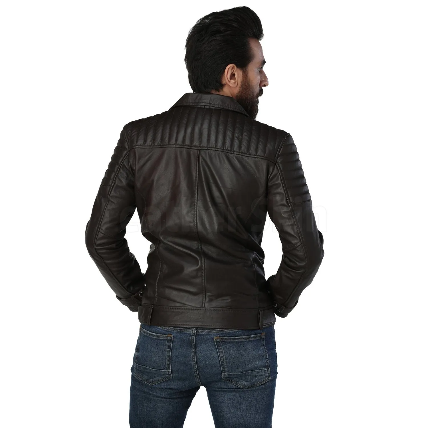 Supremacy Brown Biker Leather Jacket - Leather Skin Shop