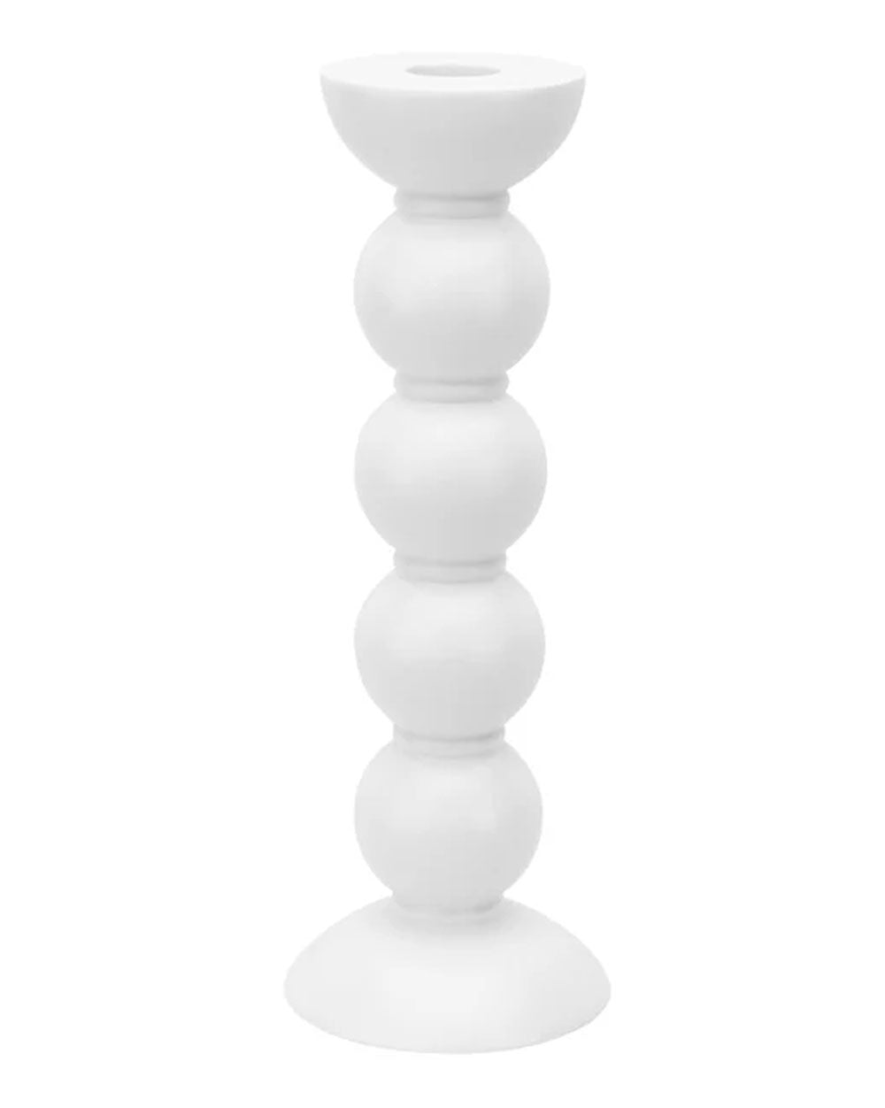 Tall White Bobbin Candle Stick