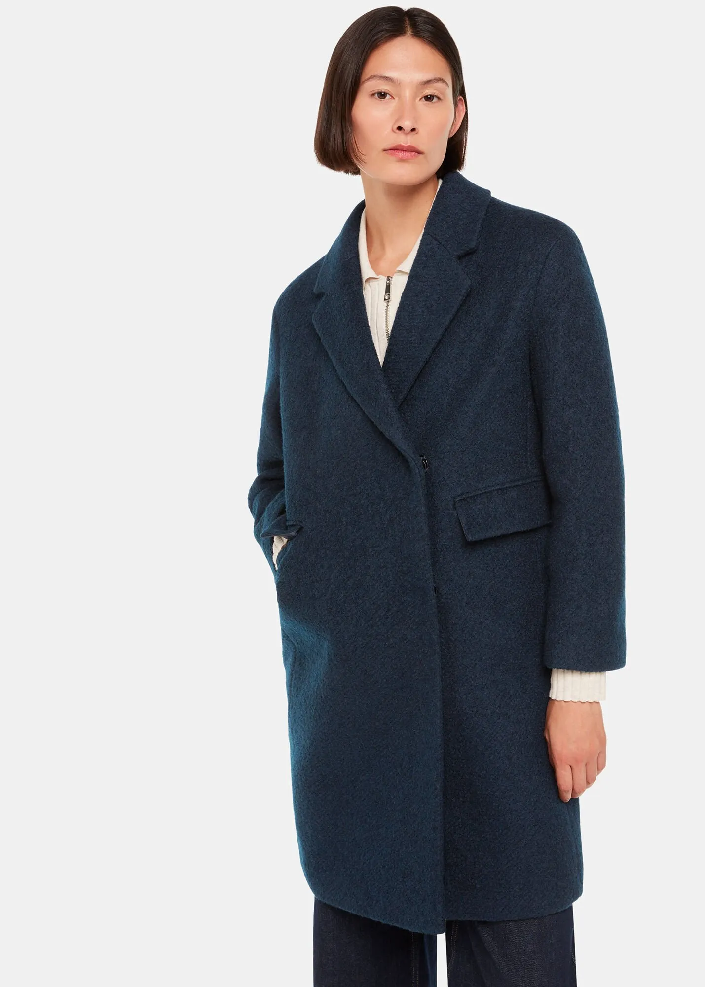 Teal Fran Boucle Coat