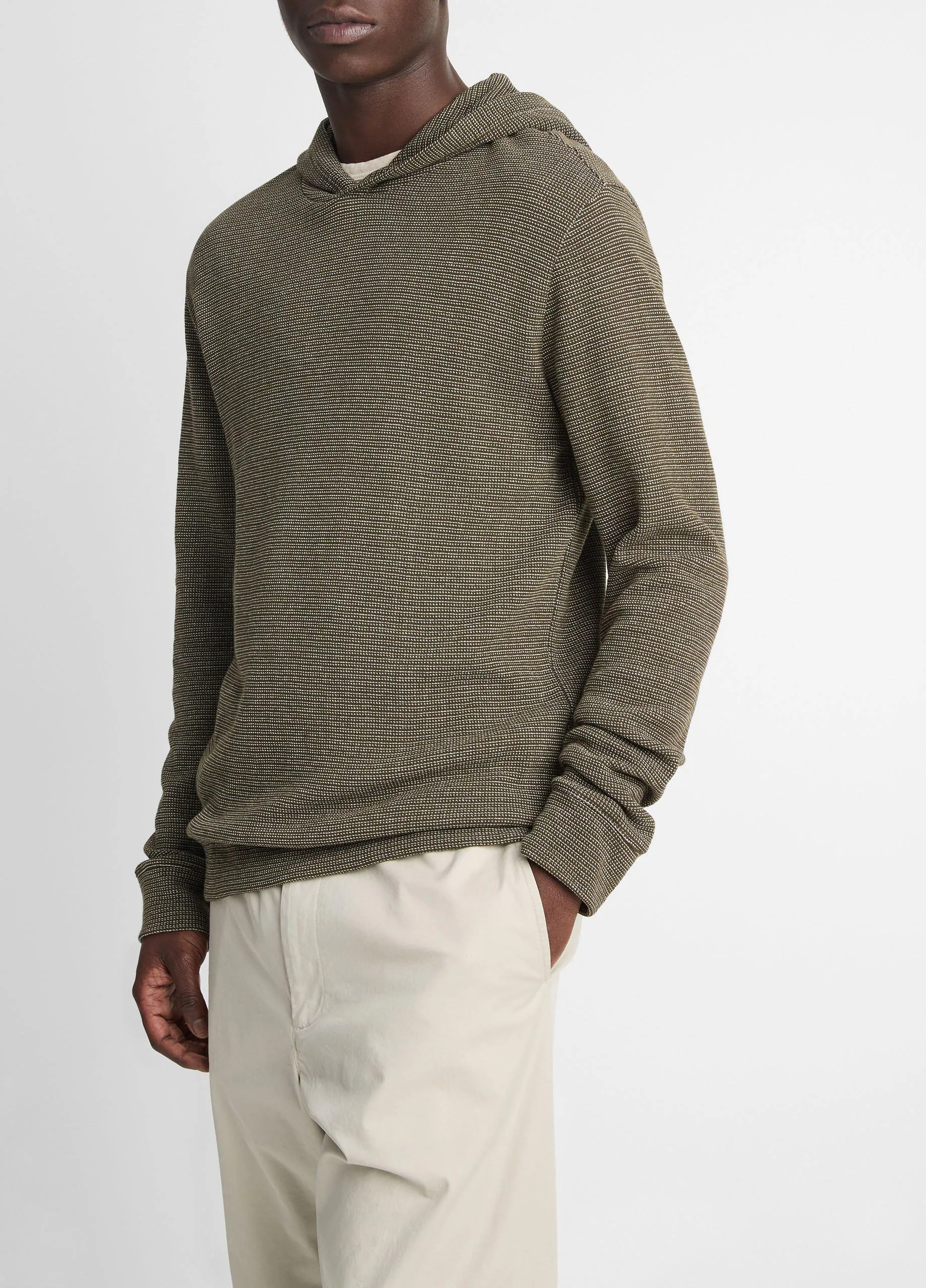 Textured Thermal Pima Cotton Hoodie