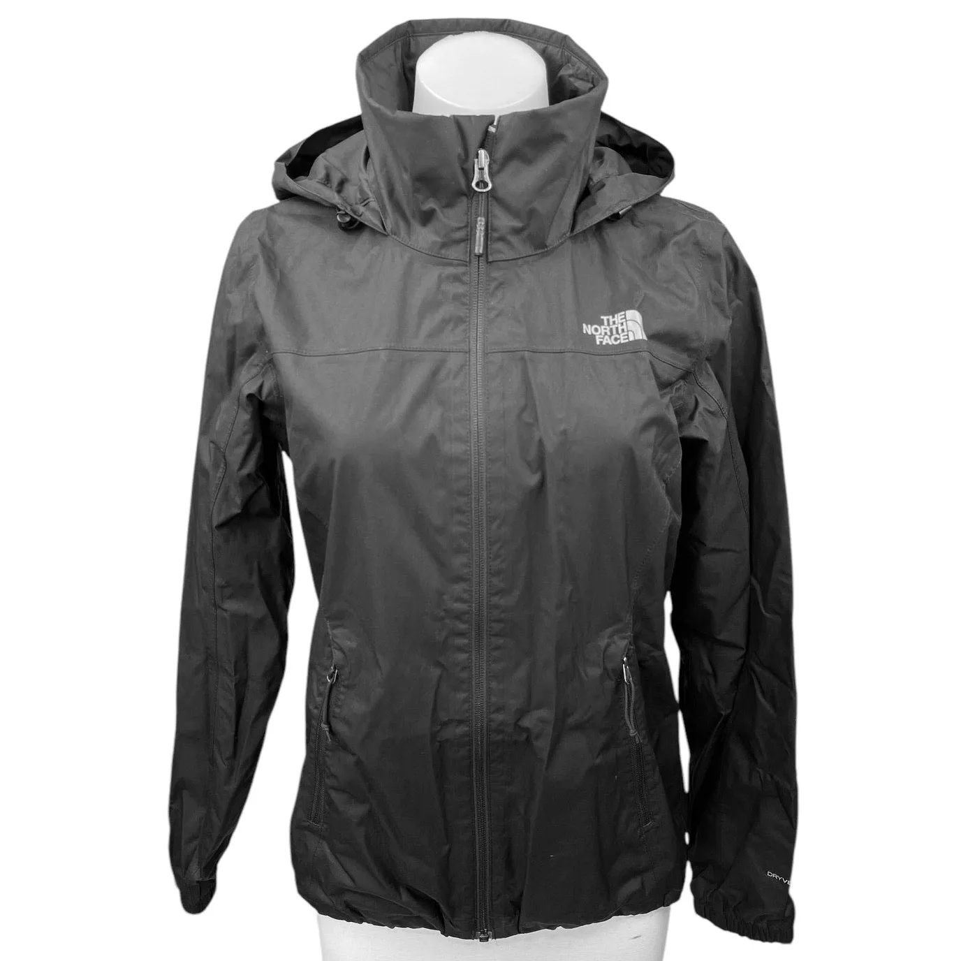 The North Face Dryvent Womens Black Zip Up Hoodie Windbreaker Rain Coat Jacket S