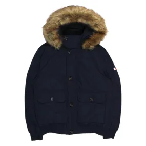 Tommy Hilfiger Blue Faux Fur Parka Coat