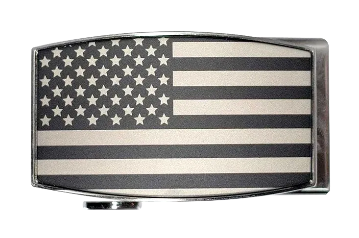 USA Flag Black Aston Dress Buckle, Fits 1 3/8 Straps