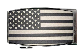 USA Flag Black Aston Dress Buckle, Fits 1 3/8 Straps