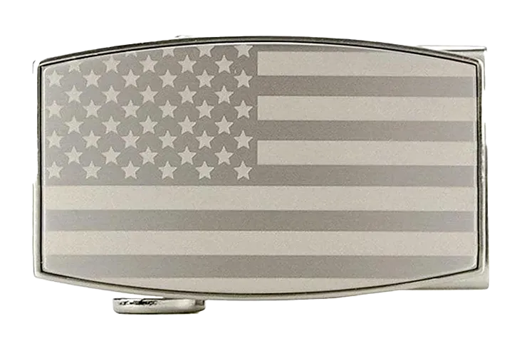 USA Flag Pewter Aston Dress Buckle, Fits 1 3/8 Straps