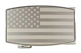 USA Flag Pewter Aston Dress Buckle, Fits 1 3/8 Straps