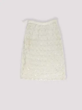 Vintage 1960s beaded sequin white skirt – Small