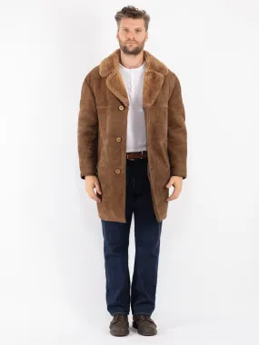 Vintage 70's Men Sheepskin Coat in Brown