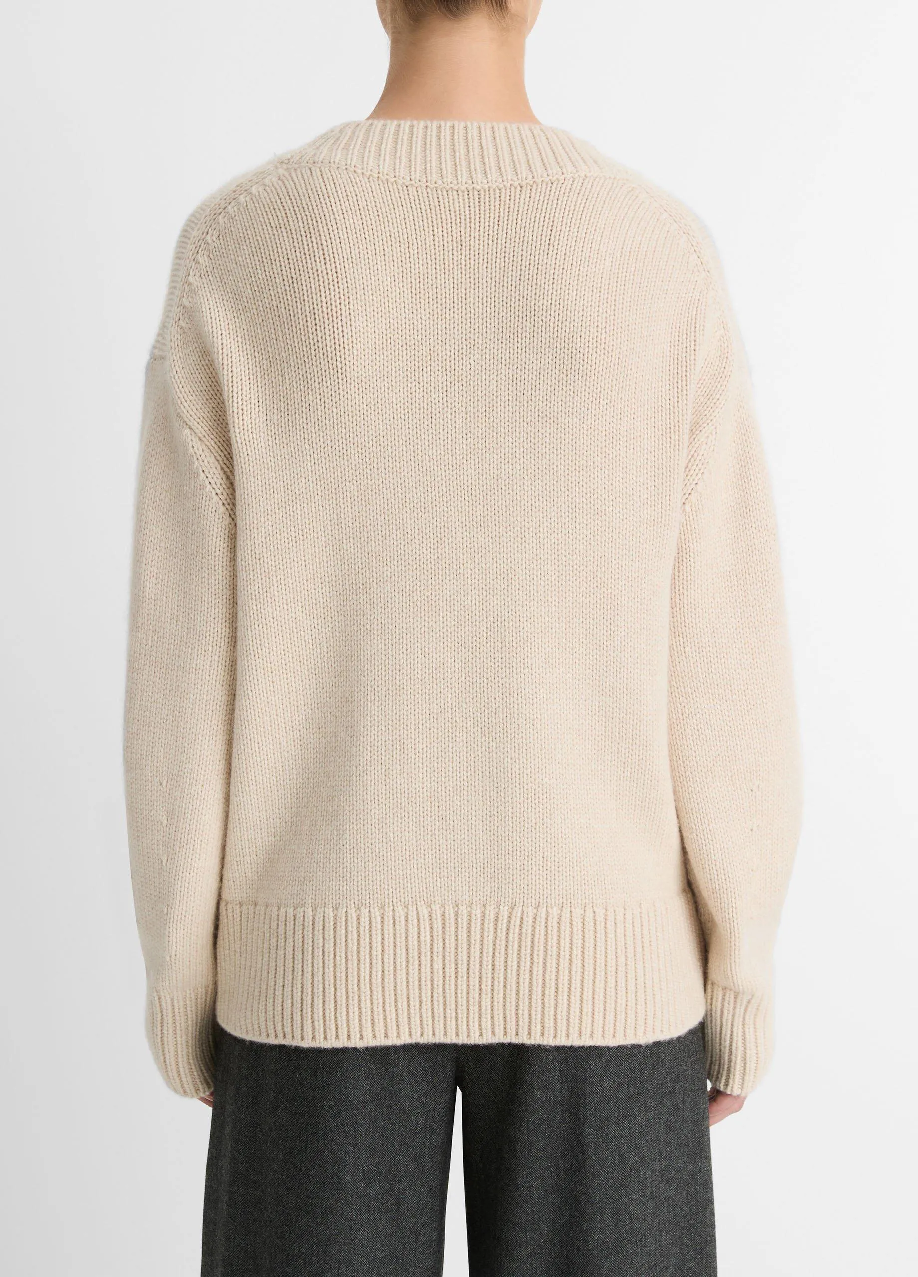 Wool and Cashmere Drop-Shoulder V-Neck Sweater