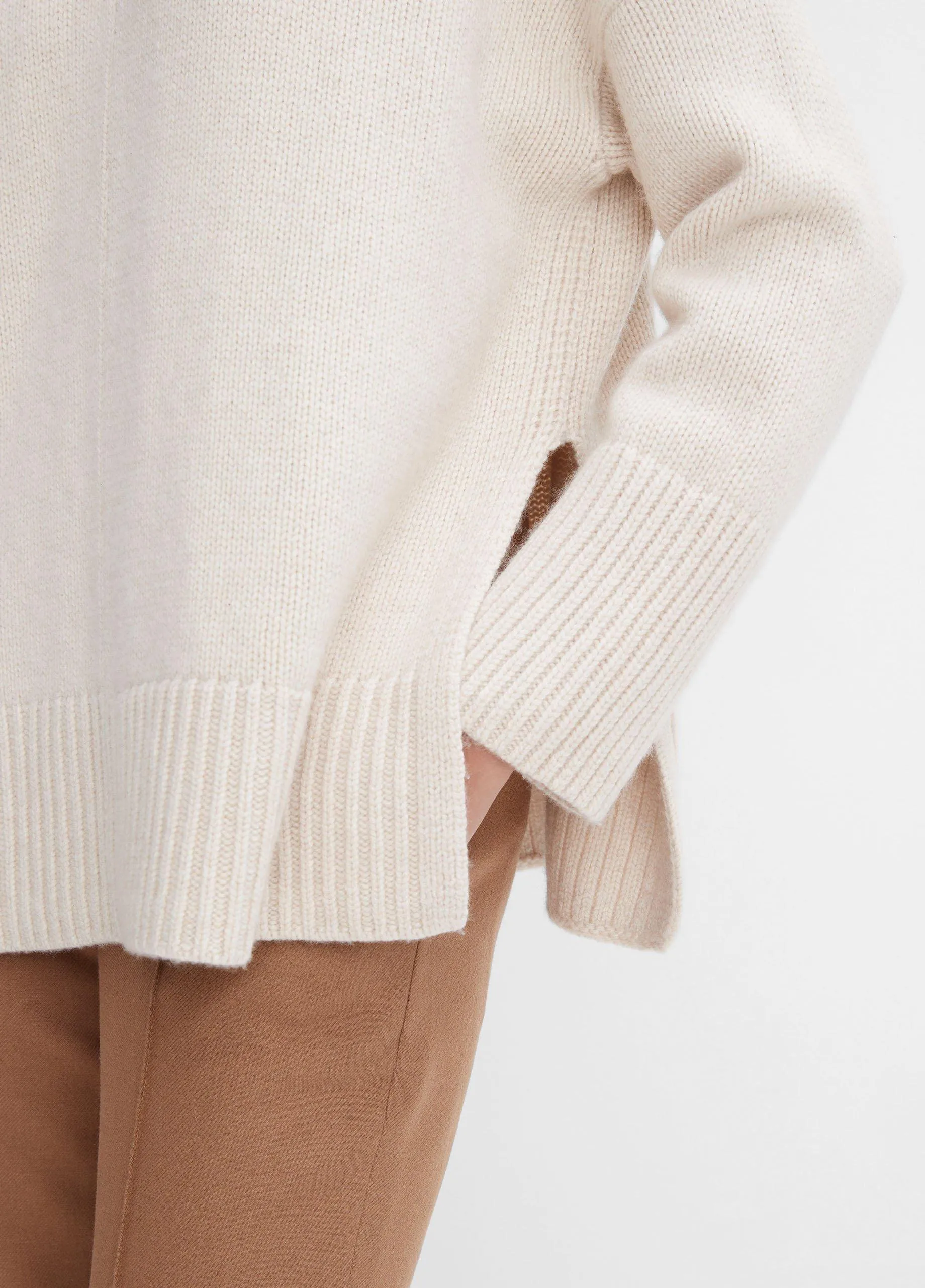 Wool and Cashmere Trapeze Turtleneck Sweater