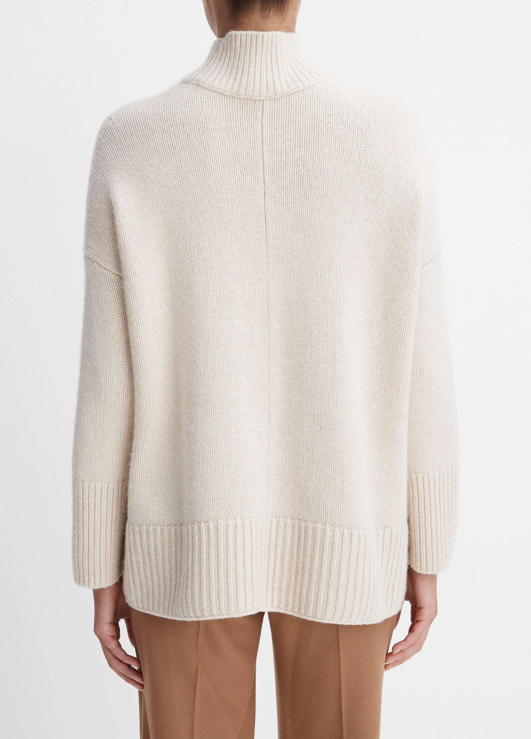 Wool and Cashmere Trapeze Turtleneck Sweater