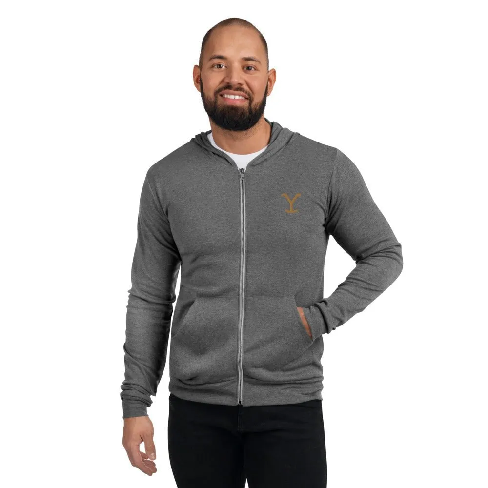 Yellowstone Logo Embroidered Zip Hoodie