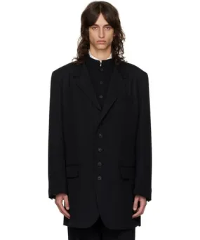 YOHJI YAMAMOTO Black Gabardine 5-Button Blazer